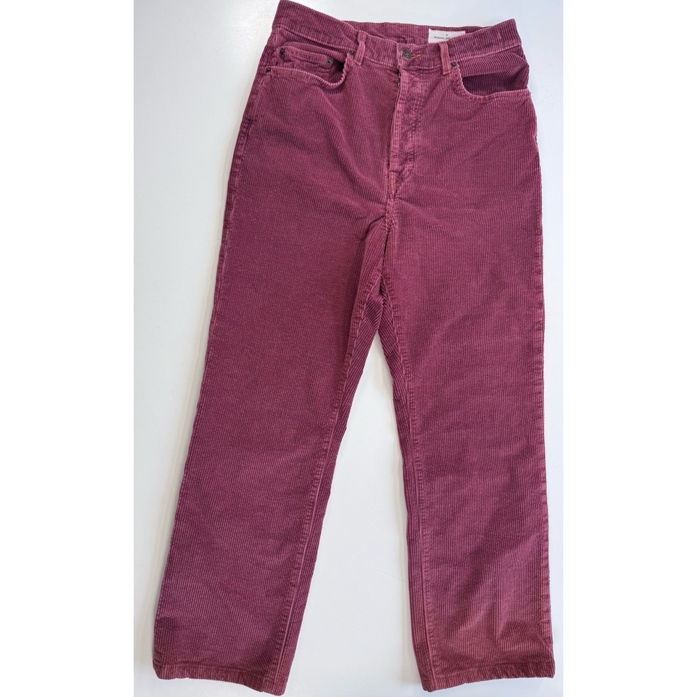 IMOGENE + WILLIE Amelia Corduroy Pants Rose Red Straight Leg Womens 30x28